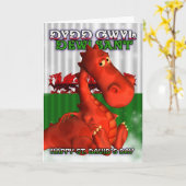 St. David's Day, Welsh Kaart, Dydd Gwyl Dewi Sant Kaart (Gele Bloem)