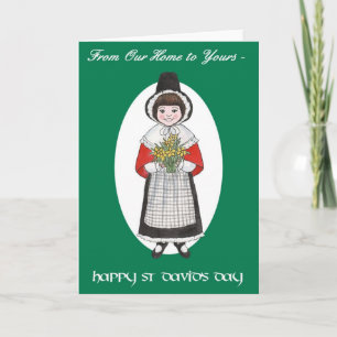 St David's Day, Welsh kostuum, ons huis voor jou Kaart