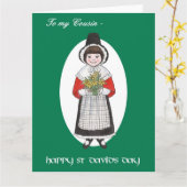 St David's Day, Welsh kostuum, voor neef Kaart (Gele Bloem)