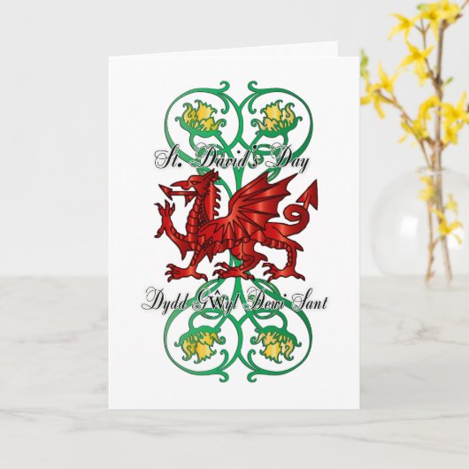 St. David's Day Wenskaart, Kaart Saint David's (Gele Bloem)