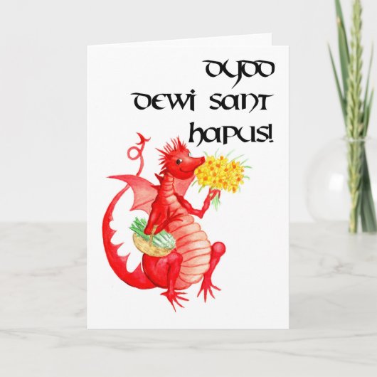 St David's Day Wenskaart (Welsh) Kaart (Voorkant)