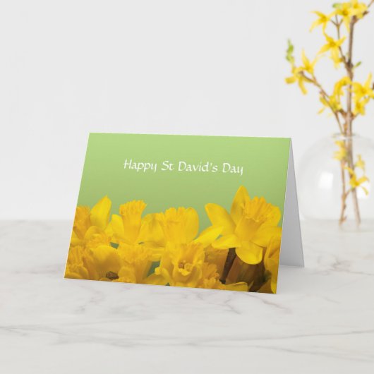 St David's Day Yellow Daffodils Personalized Kaart (Gele Bloem)