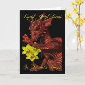 St Davids de rode Draak Dydd Gwyl Dewi van de Dag Kaart (Gele Bloem)