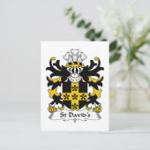 St David's Family Crest Briefkaart (Staand voorkant)