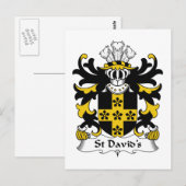 St David's Family Crest Briefkaart (Voorkant / Achterkant)