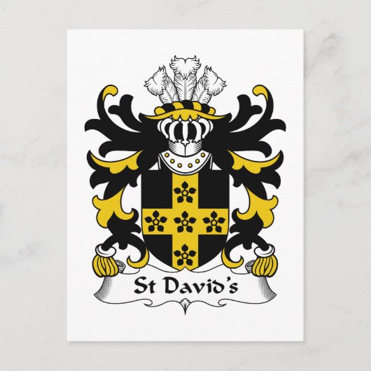 St David's Family Crest Briefkaart (Voorkant)