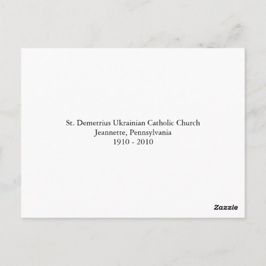 St. Demetrius Church Briefkaart (Achterkant)