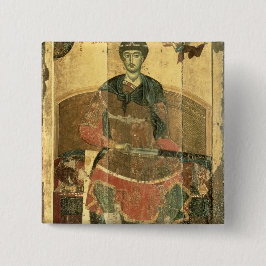 St. Demetrius van Salonica, 12e eeuw Vierkante Button 5,1 Cm (Voorkant)