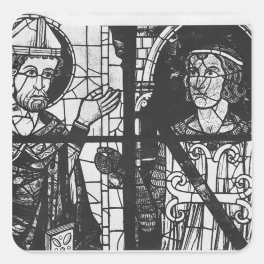 St. Denis geeft het oriflamme aan knight Clement Vierkante Sticker (Voorkant)