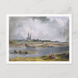 St. Denis, uit 'Uitzichten op de Seine', gegraveer Briefkaart