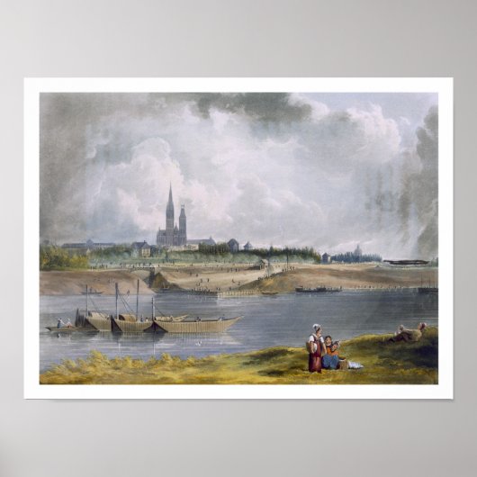 St. Denis, uit 'Uitzichten op de Seine', gegraveer Poster (Voorkant)