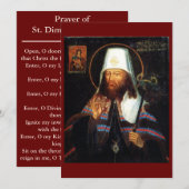 St. Dimitri van Rostov icoon gebedskaart Feestdagenkaart (Voorkant / Achterkant)