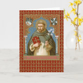 St. Dominic de Guzman (BK 011) Blanco groet Kaart (Gele Bloem)