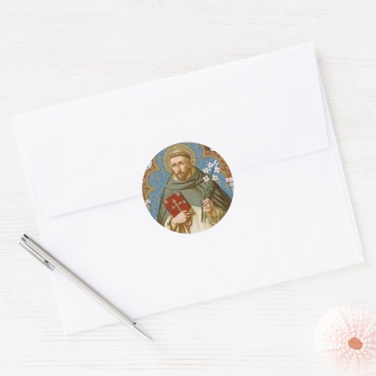 St. Dominic de Guzman (BK 011) Ronde Sticker (Envelop)