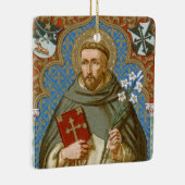 St. Dominic de Guzman (BK 011) Sq. Blauw Keramisch Ornament (Rechts)