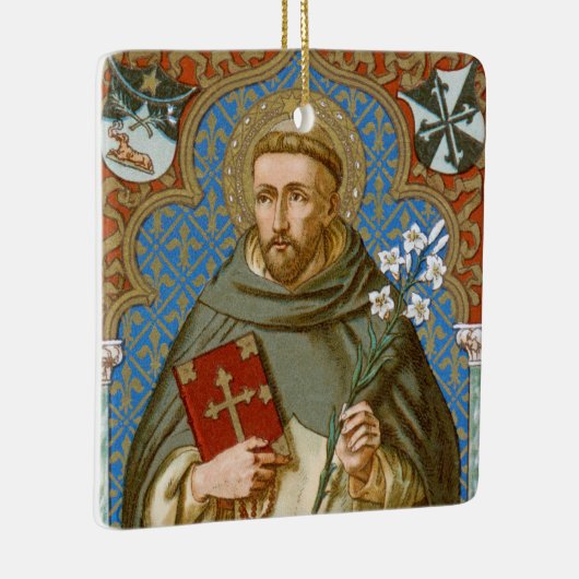 St. Dominic de Guzman (BK 011) Sq. Blauw Keramisch Ornament (Rechts)