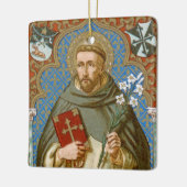 St. Dominic de Guzman (BK 011) Sq. Blauw Keramisch Ornament (Links)