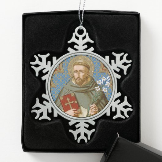 St. Dominic de Guzman (BK 011) Tin Sneeuwvlok Ornament (Kistje)