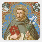 St. Dominic de Guzman (BK 011) Vierkante Sticker (Voorkant)