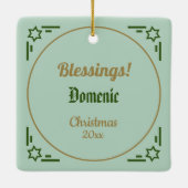 St. Dominic de Guzman (BK 07) Keramisch Ornament (Achterkant)