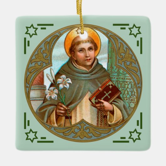St. Dominic de Guzman (BK 07) Keramisch Ornament (Voorkant)