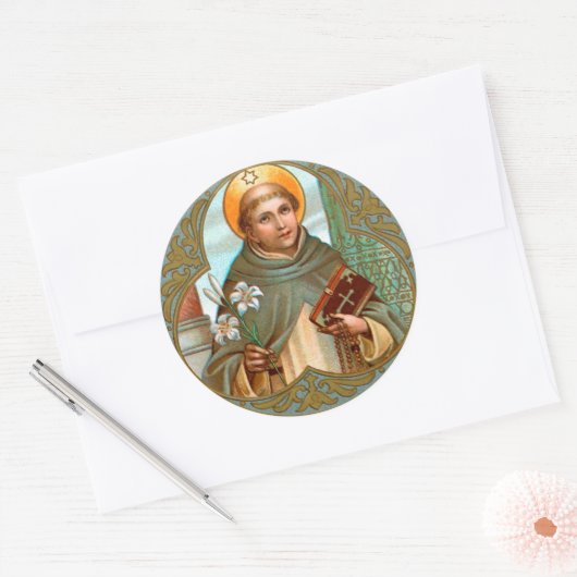 St. Dominic de Guzman (BK 07) Ronde Sticker (Envelop)
