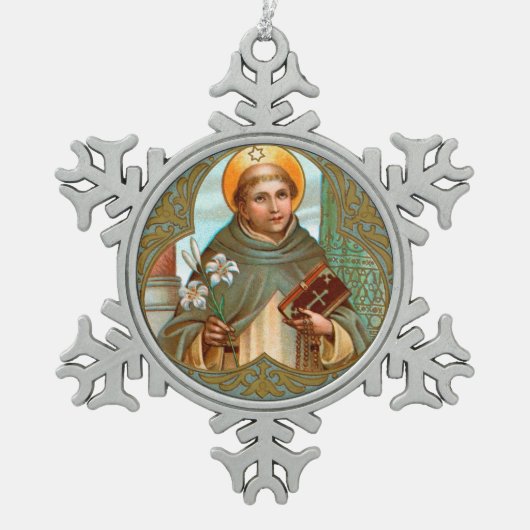 St. Dominic de Guzman (BK 07) Tin Sneeuwvlok Ornament (Voorkant)