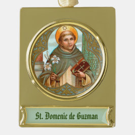 St. Dominic de Guzman (BK 07) Verguld Banner Ornament