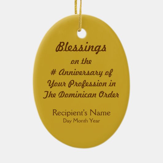 St. Dominic de Guzman (PM 02) Keramisch Ornament (Achterkant)