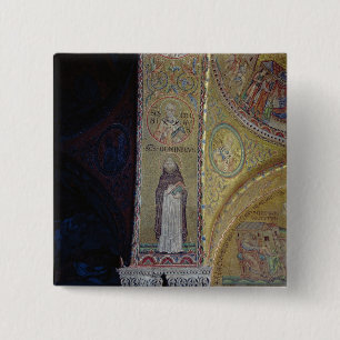 St. Dominic en St. Nicholas, mozaïek in het atriu Vierkante Button 5,1 Cm