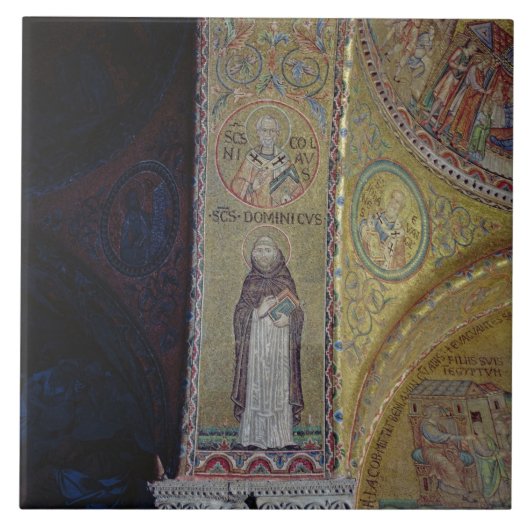 St. Dominic en St. Nicholas, mozaïek in het atrium Tegeltje (Voorkant)