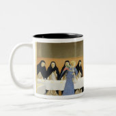 St. Dominic en zijn bedrijven Fed door Angels Tweekleurige Koffiemok (Links)