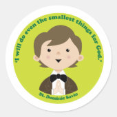 St. Dominic Savio Ronde Sticker (Voorkant)