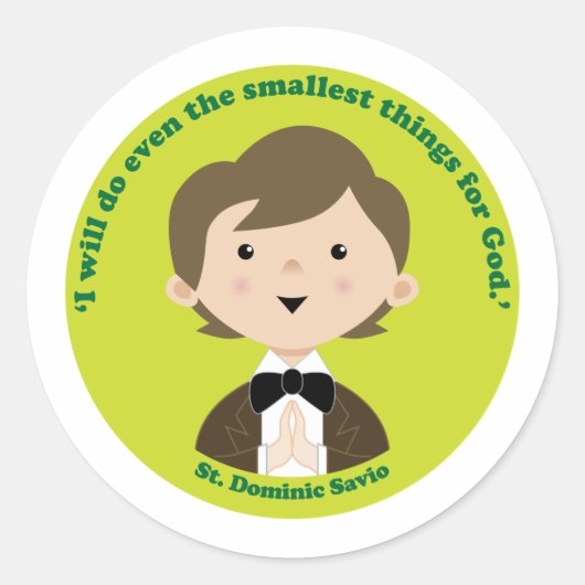 St. Dominic Savio Ronde Sticker (Voorkant)