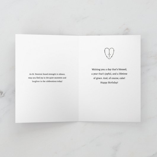 St. Dominic Verjaardag Zegen Religieuzen Kaart (Binnen)