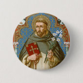 St. Dominicus de Guzman (BK 011) Ronde Button 5,7 Cm (Voorkant)