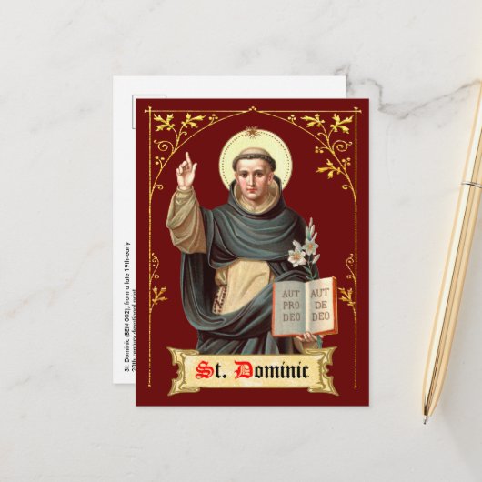 St. Dominicus predikend (BEN 002) Briefkaart (Voorkant / Achterkant in situ)