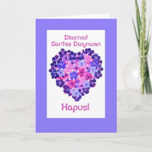 St Dwynwen het Hart van de Dag van Bloemen, Welse Feestdagen Kaart
