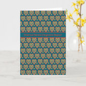 St. Dwynwen Rood en Groen Harten, Welsh Groet Kaart (Gele Bloem)