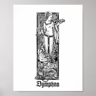 St. Dymfna van Gheel 8 x 10 inch afdrukken Poster