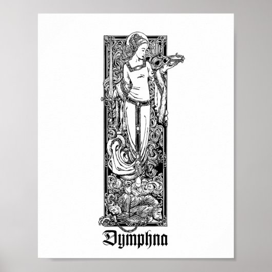 St. Dymfna van Gheel 8 x 10 inch afdrukken Poster (Voorkant)