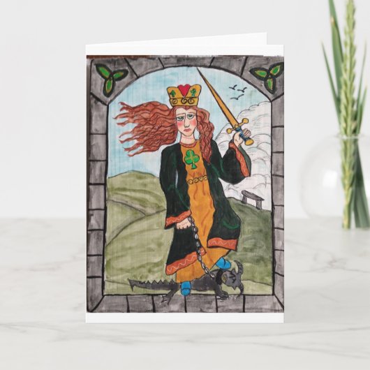 St Dymphna from the Retablo created by KK Hannegan Kaart (Voorkant)