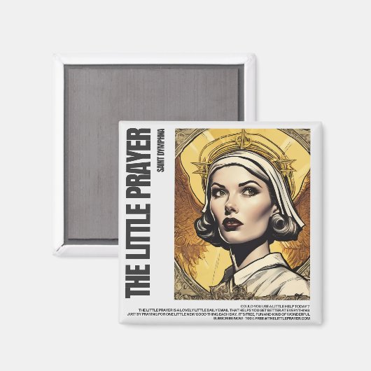 St. Dymphna Kleine Gebed Koelkast Magneet (Voorkant / Achterkant)