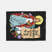 St Dymphna Purity Lily Patron Saint Mental Health Fleece Deken (Voorkant (Horizontaal))