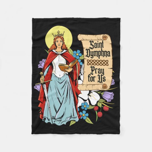 St Dymphna Purity Lily Patron Saint Mental Health Fleece Deken (Voorkant)