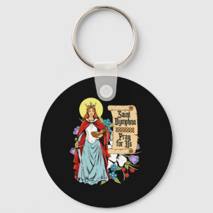 St Dymphna Purity Lily Patron Saint Mental Health Sleutelhanger