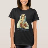 St Dymphna Purity Lily Patron Saint Mental Health T-shirt (Voorkant)