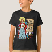 St Dymphna Purity Lily Patron Saint Mental Health T-shirt (Voorkant)