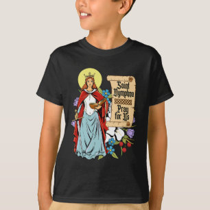 St Dymphna Purity Lily Patron Saint Mental Health T-shirt