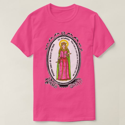 St Dymphna Purity Lily Patron Saint Mental Health  T-shirt (Design voorkant)
